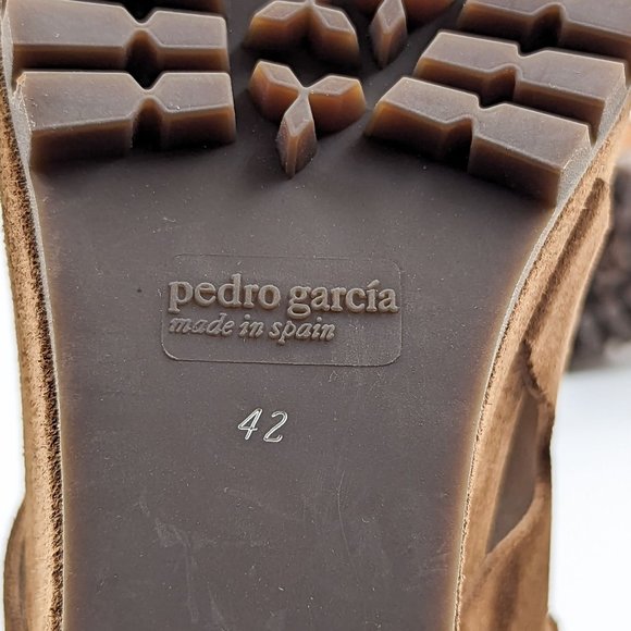 Pedro Garcia Wmn Jouri Platform Brown Suede Lug Wedge Sandals sz 11.5US 42EUR - Picture 9 of 11